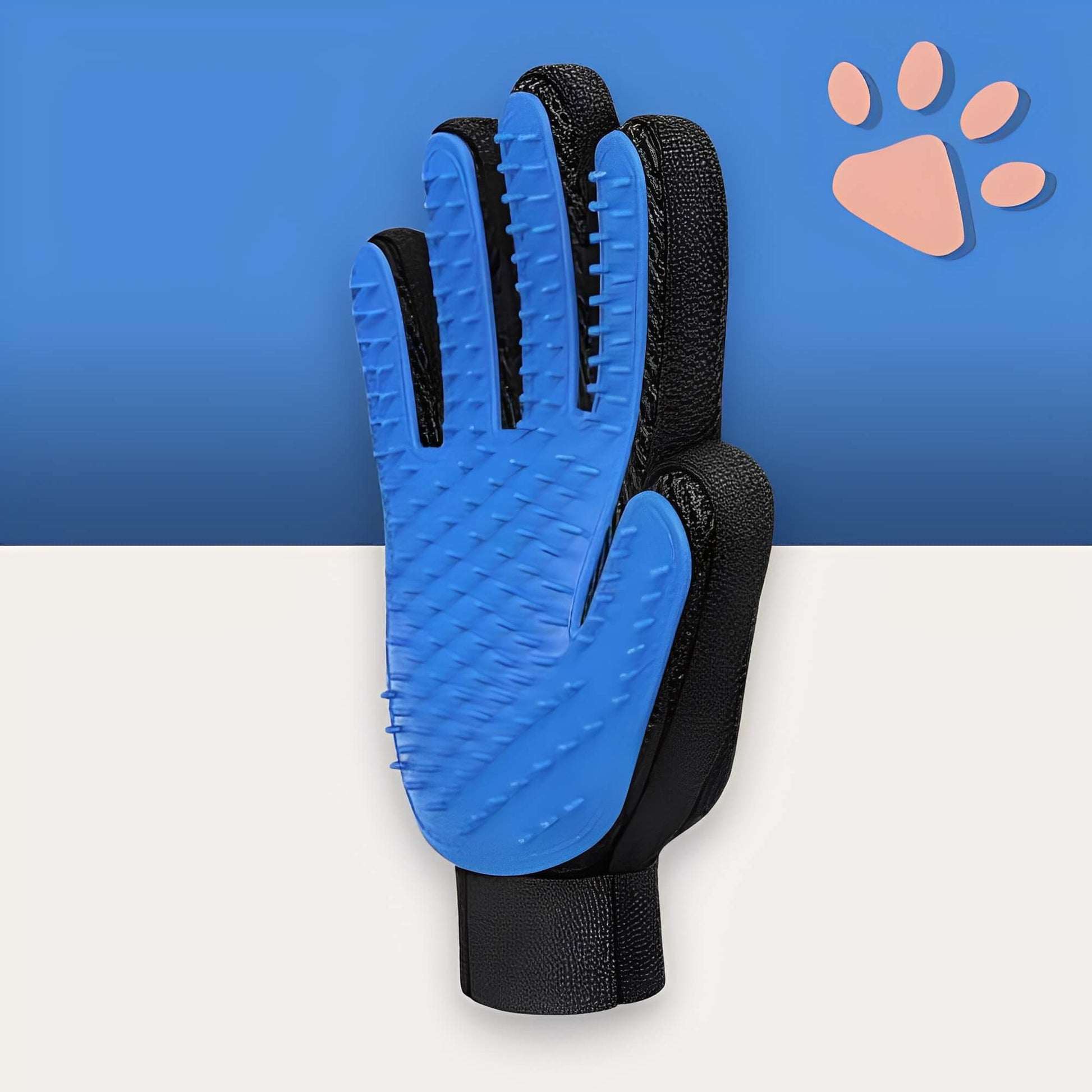 Brosse pour Chat ou Chien Gant de toilettage JuJuGantBrosse bleu droite