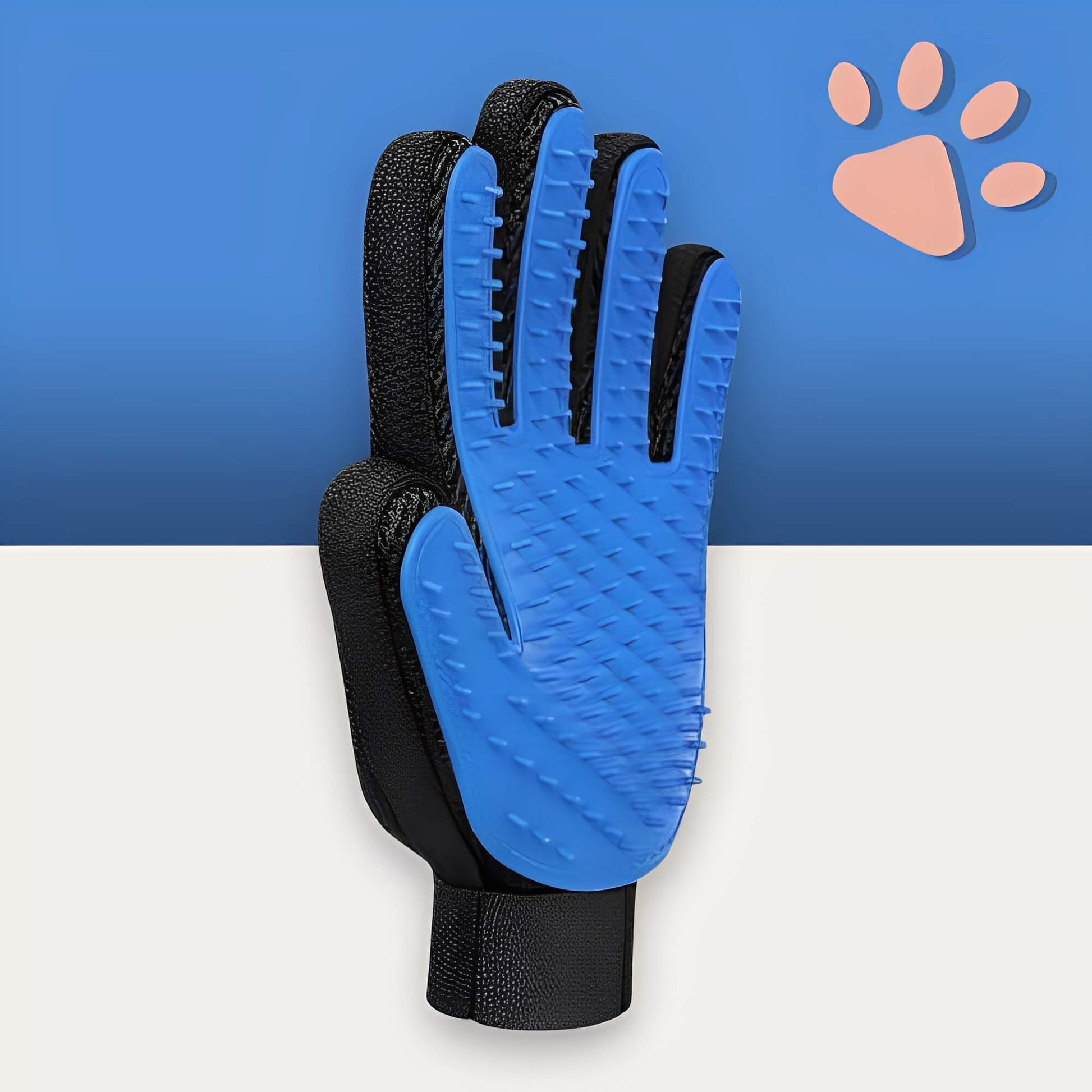 Brosse pour Chat ou Chien Gant de toilettage JuJuGantBrosse bleu gauche