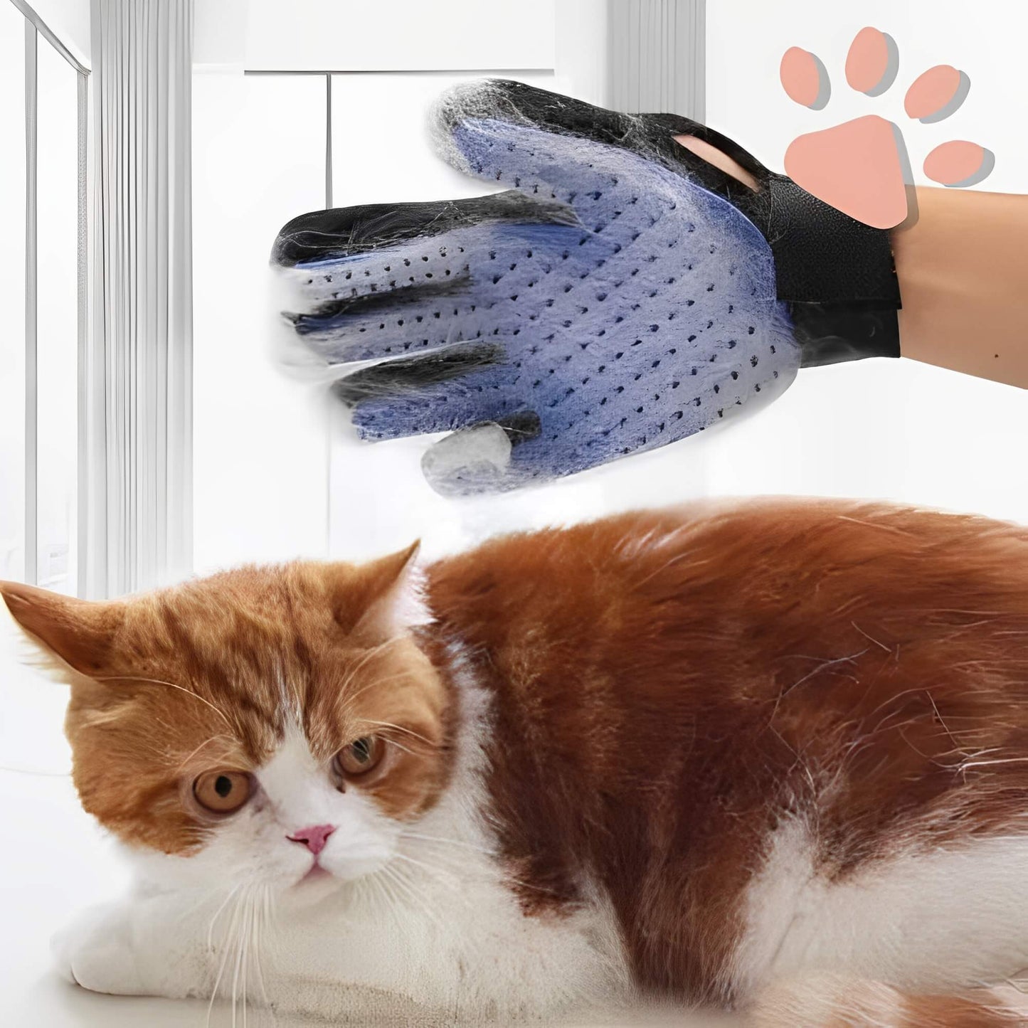 Brosse pour Chat ou Chien Gant de toilettage JuJuGantBrosse chat roux