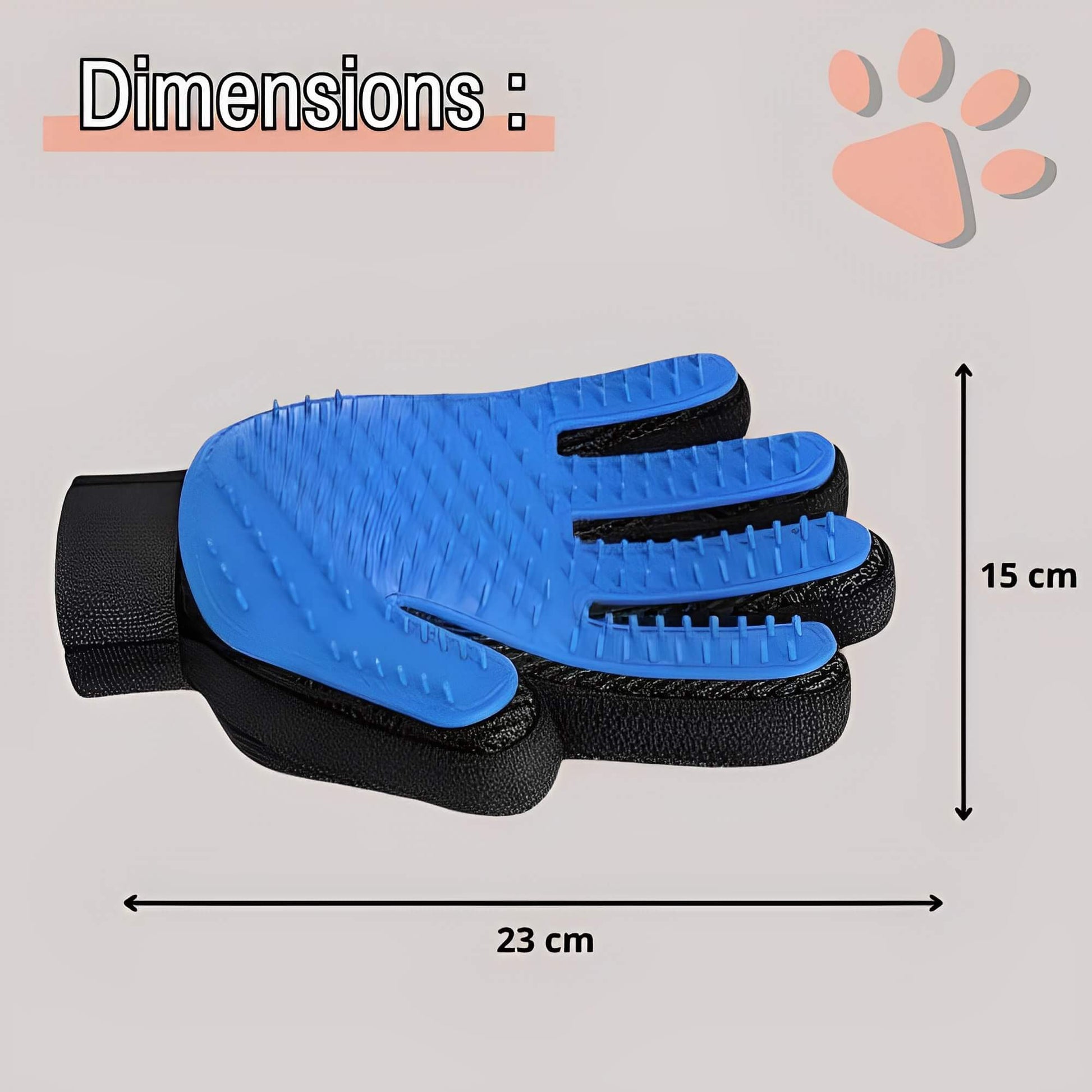 Brosse pour Chat ou Chien Gant de toilettage JuJuGantBrosse dimensions