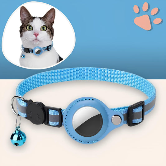Collier chat pour airtag jujufindcat02 la niche de jules bleu-ciel
