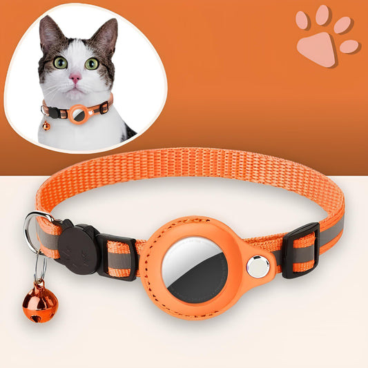 Collier chat pour airtag jujufindcat02 la niche de jules orange