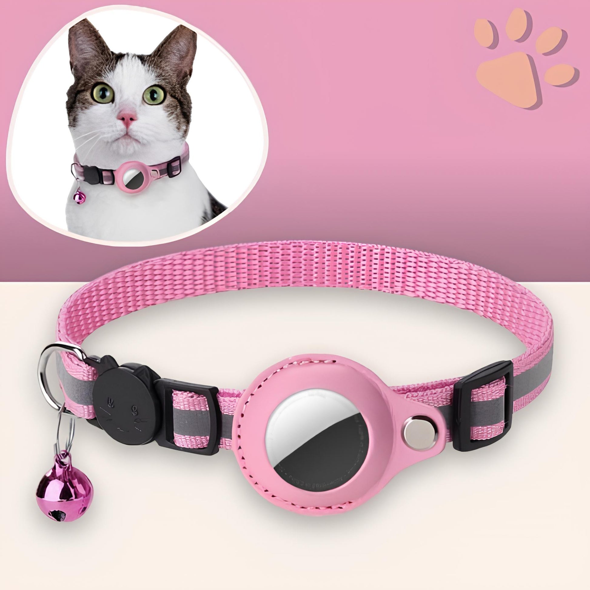 Collier chat pour airtag jujufindcat02 la niche de jules rose