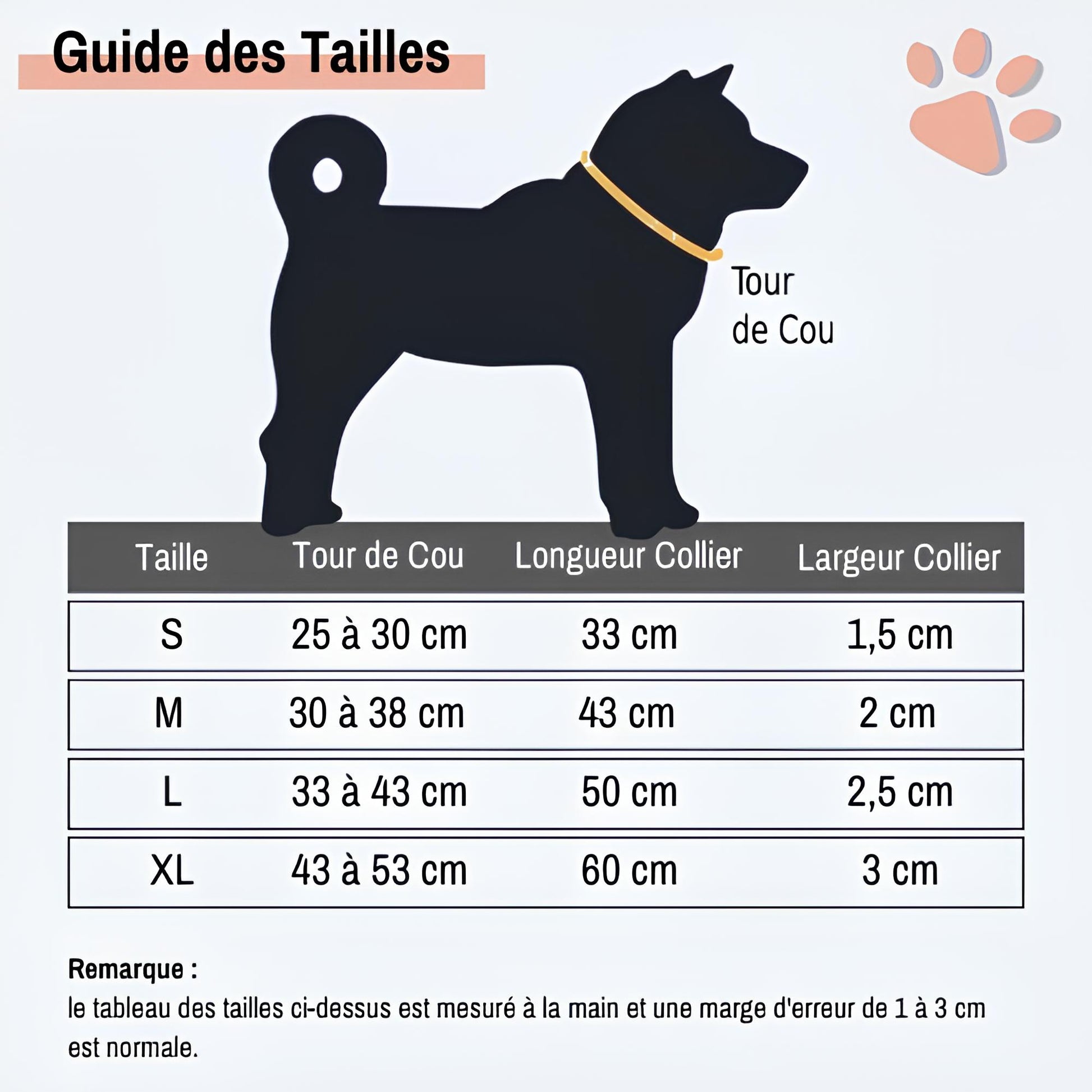 Collier personnalise pour chien nom personnalisable la niche de jules jujusecurename guide des tailles