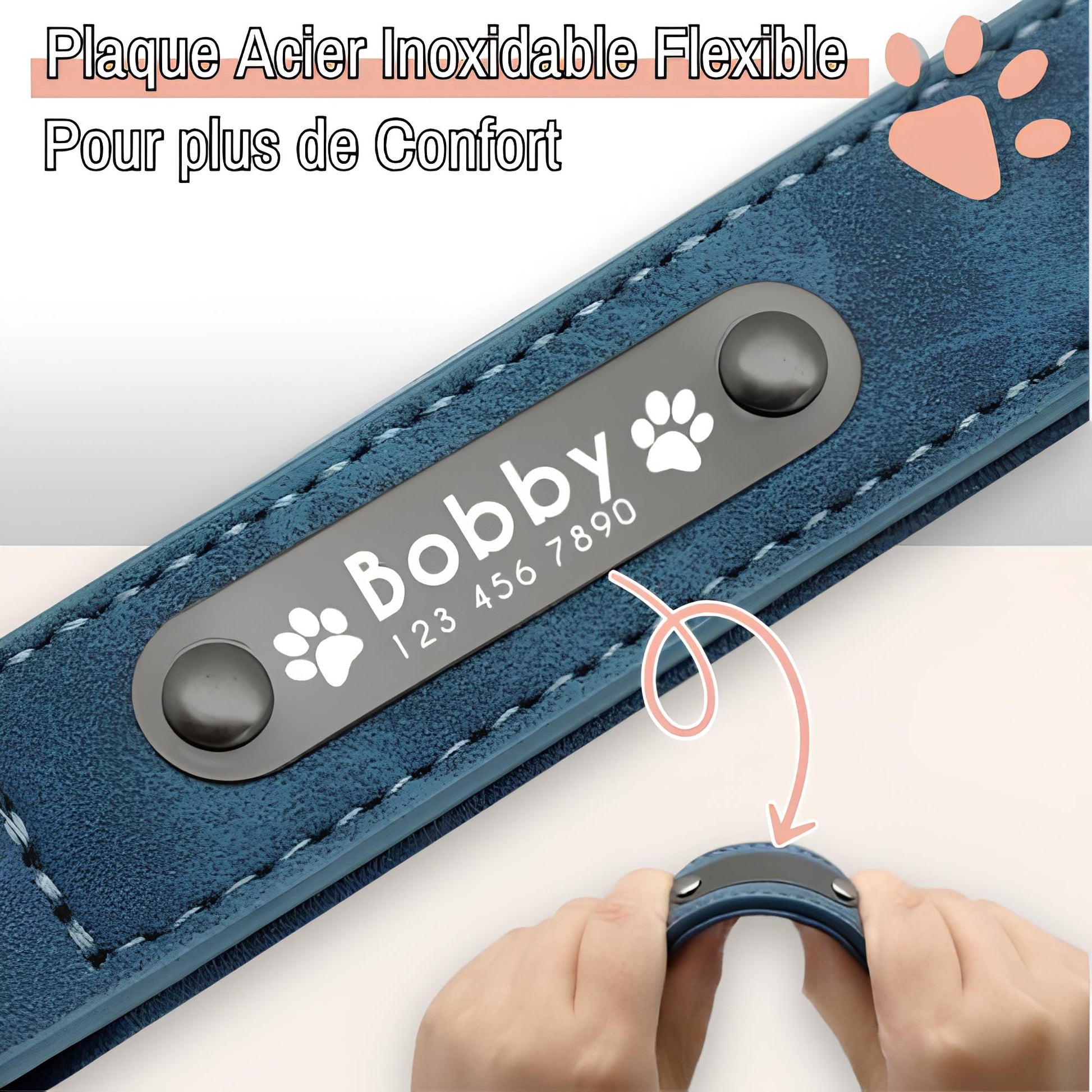 Collier personnalise pour chien nom personnalisable la niche de jules jujusecurename plaque flexible