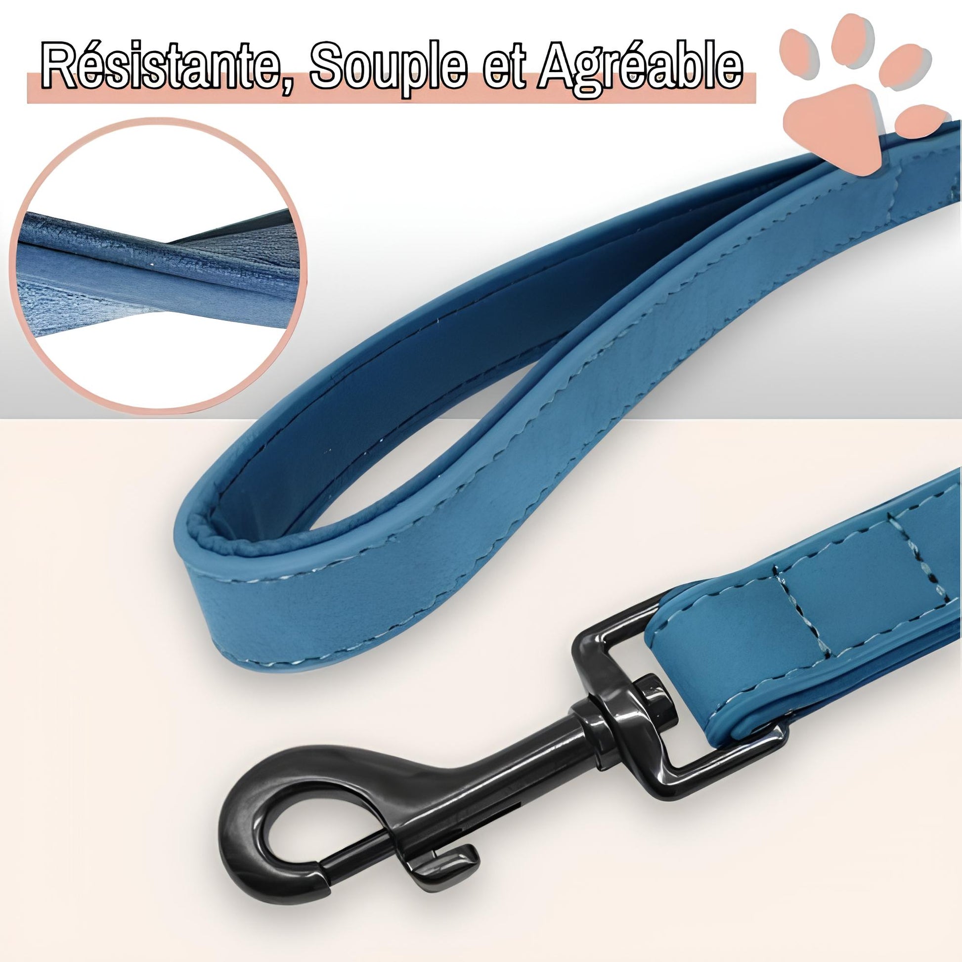 laisse pour chien cuir pu la niche de jules jujusecureleash résistante souple agréable