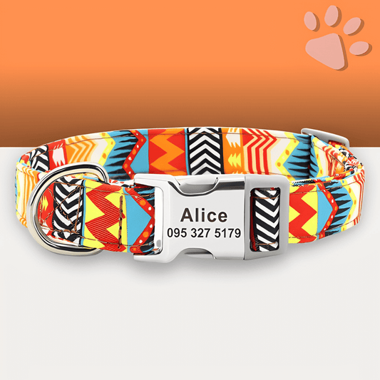 Collier pour chien personnalisé prénom telephone personnalisable la niche de jules jujucollartag3 orange