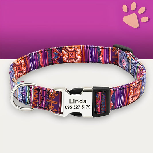 Collier pour chien personnalise prenom telephone personnalisable la niche de jules jujucollartag7 violet