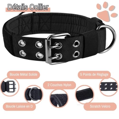 Collier pour chien tactique jujutactikcol la niche de jules details