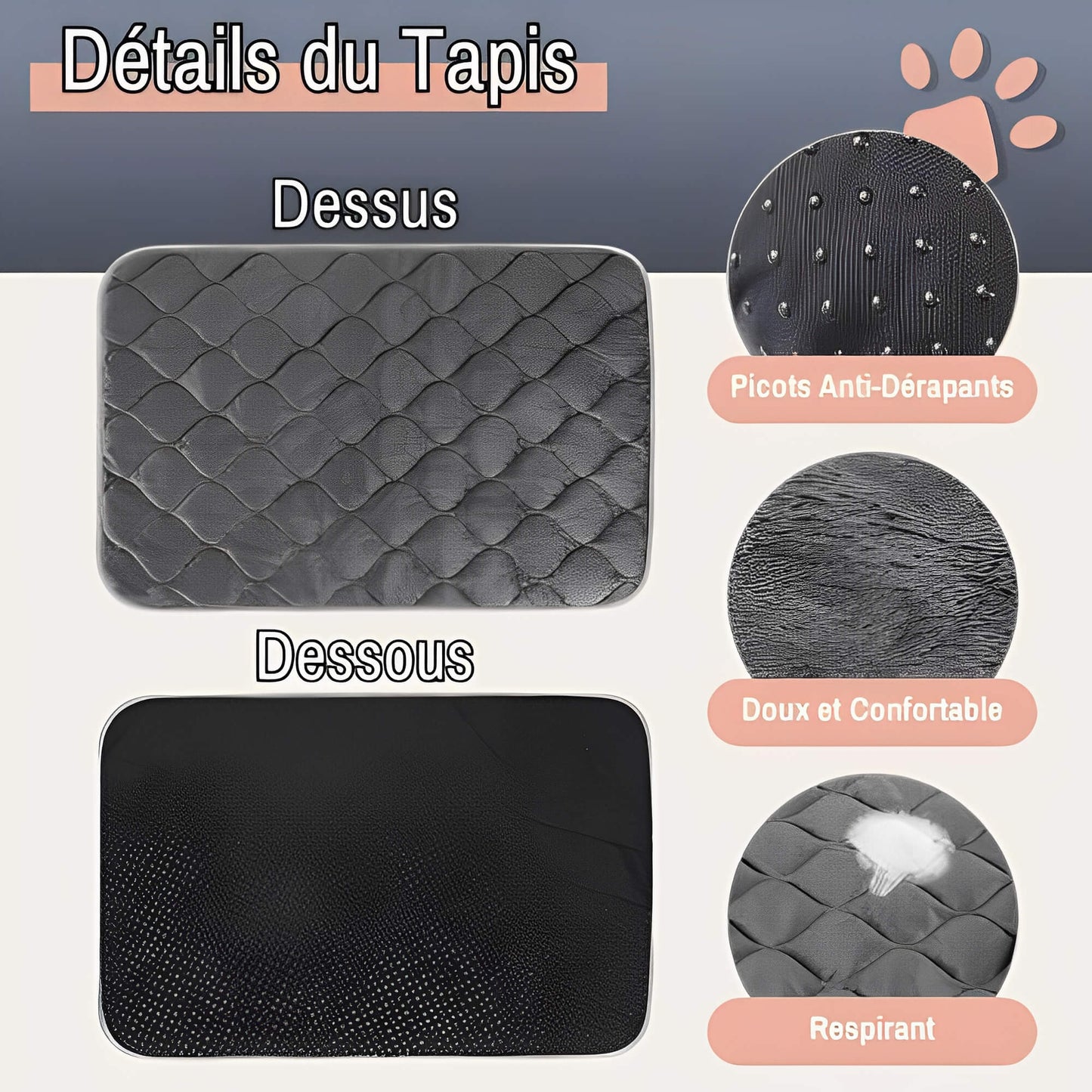 Coussin auto chauffant jujuthermocozy la niche de jules details tapis