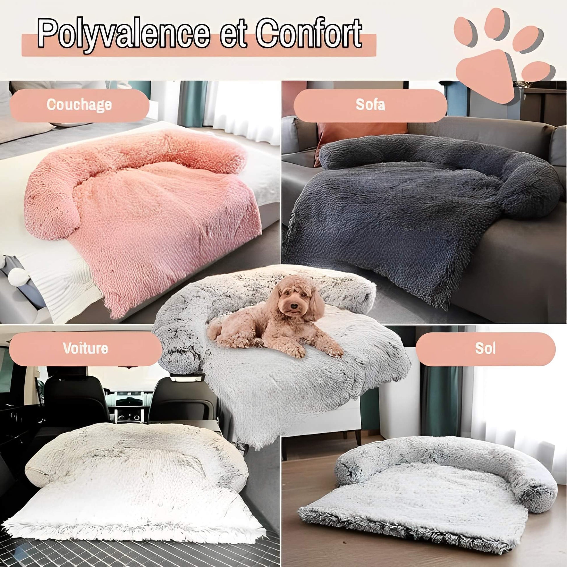 Coussin pour chien JujuRelaxBed polyvalence confort