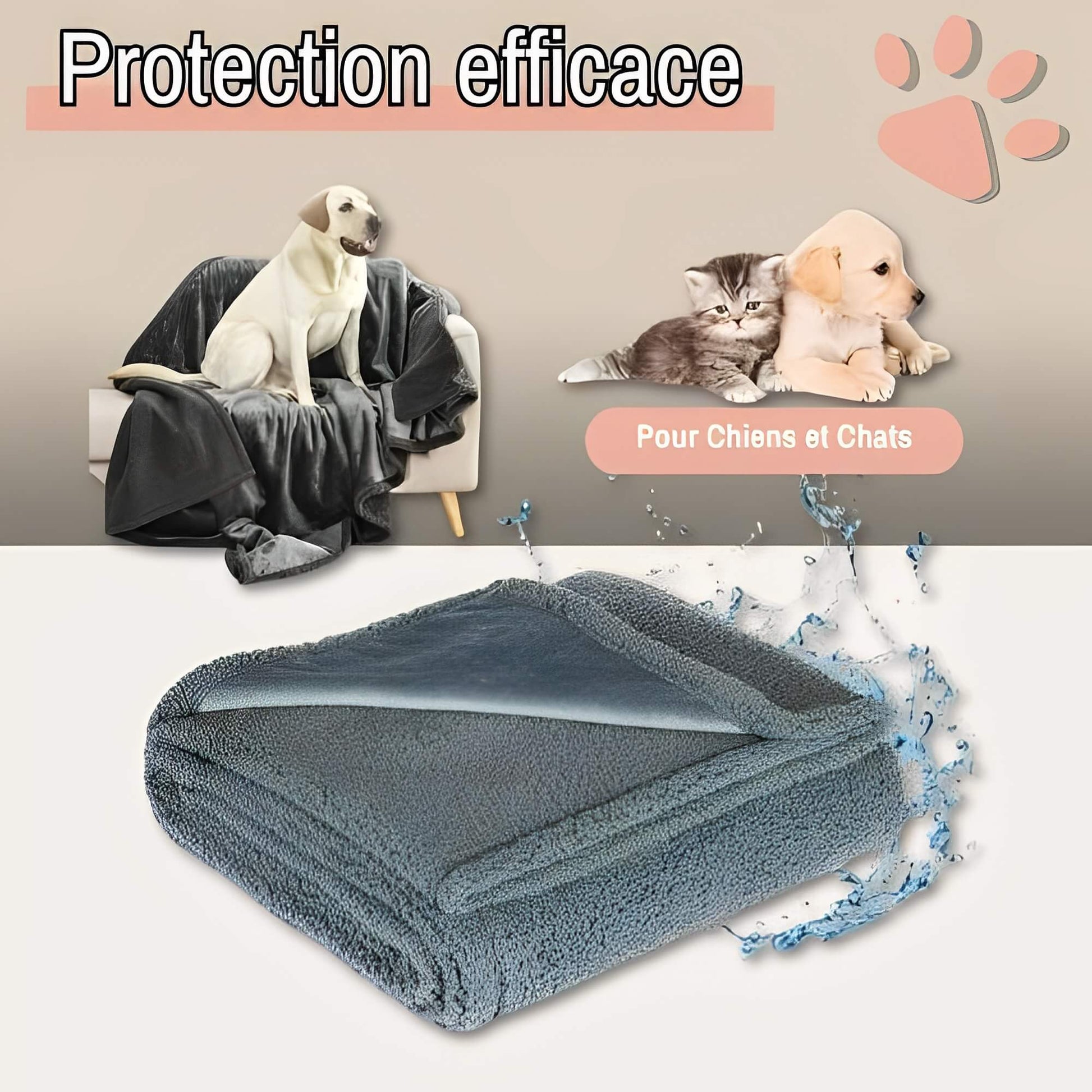 Couverture impermeable pour chien JujuProtectBlanket protection efficace