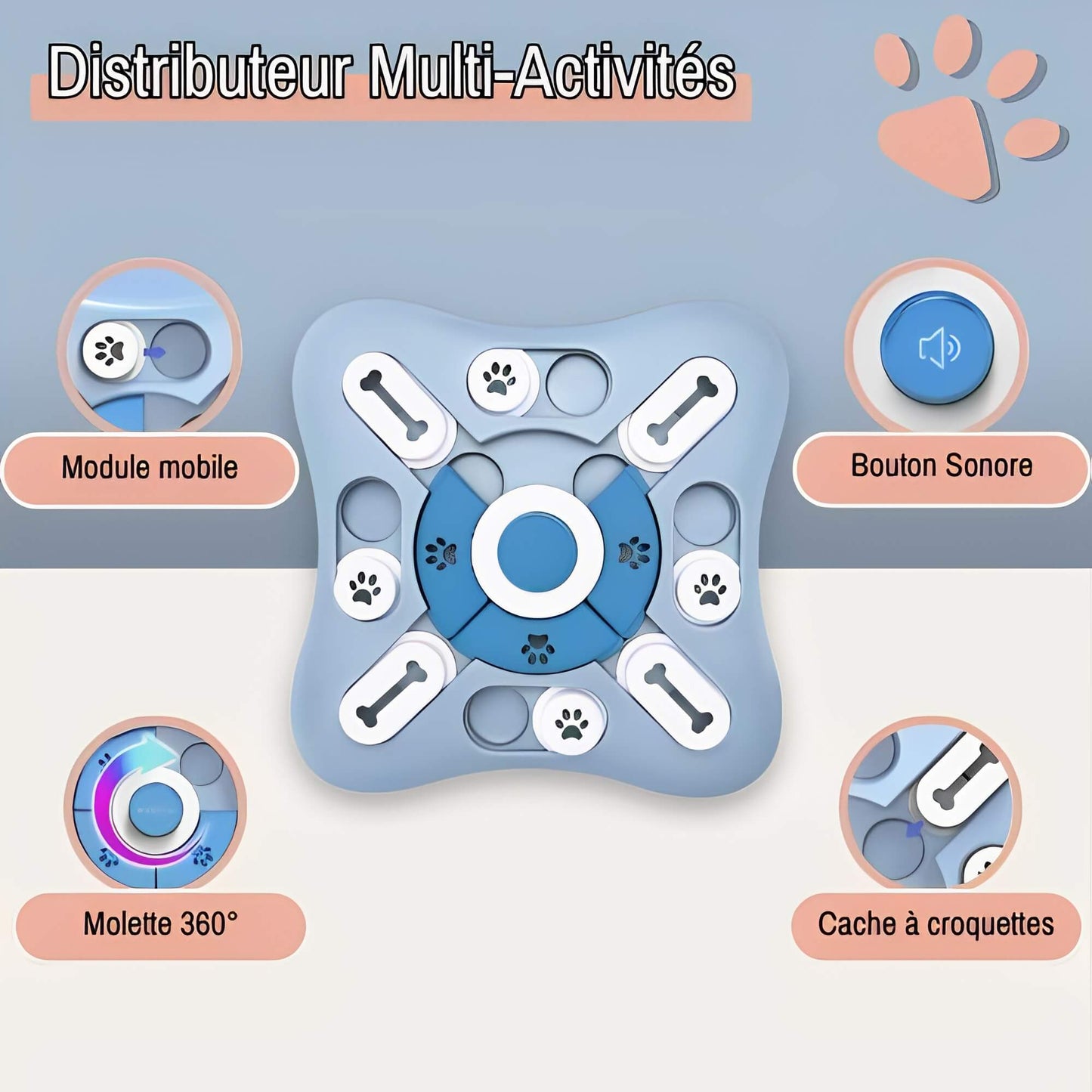 Distributeur de croquettes pour chien JujuFoodPuzzle La Niche De Jules distributeur multi activités
