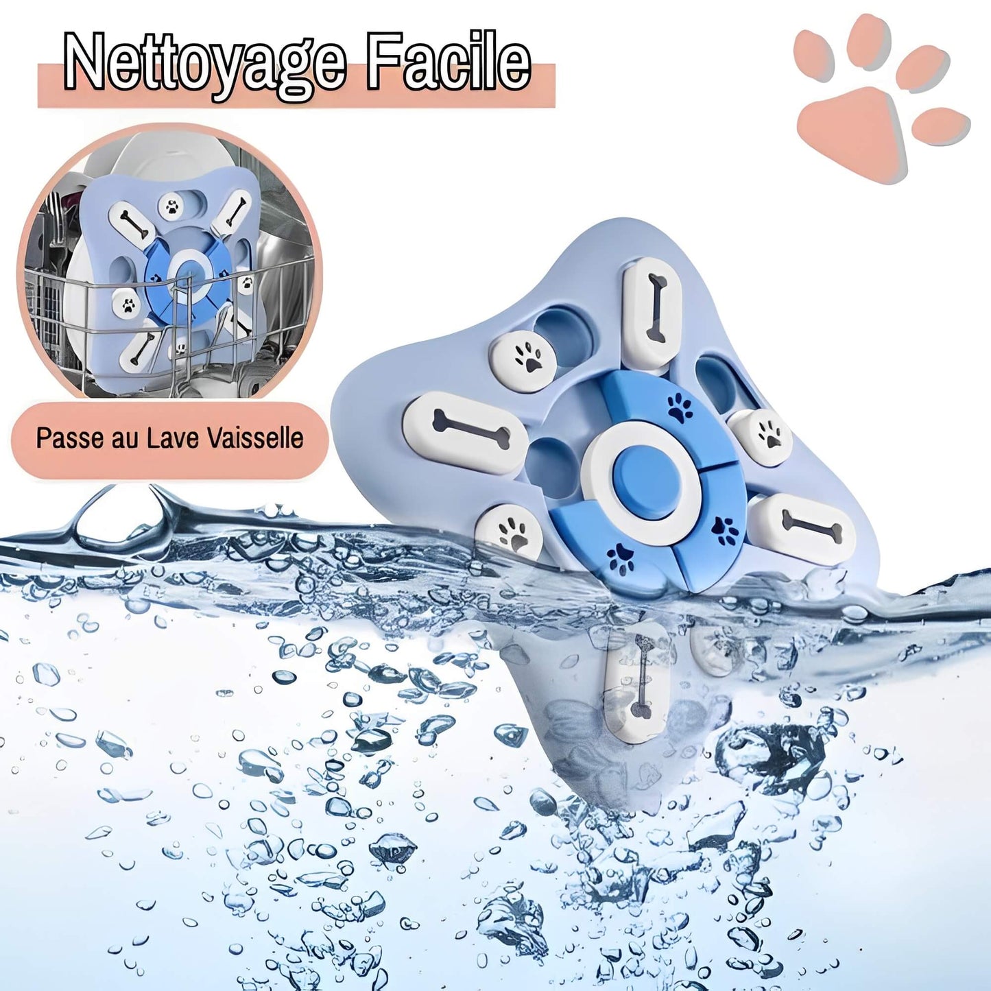 Distributeur de croquettes pour chien JujuFoodPuzzle La Niche De Jules nettoyage facile