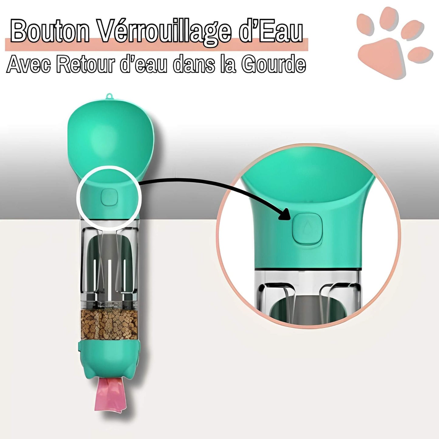 Gourde pour chien multifonction la niche de jules jujugourde bouton eau