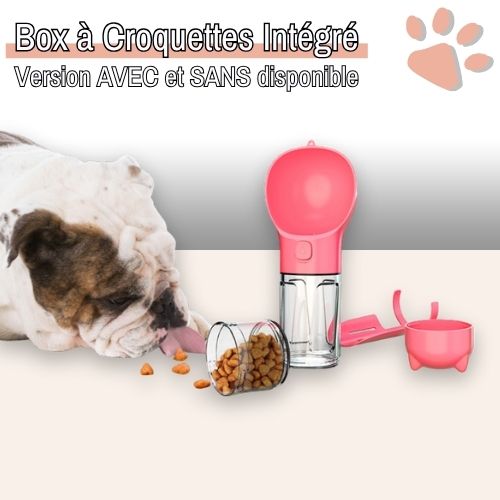 Gourde pour chien multifonction la niche de jules jujugourde box croquettes intégré