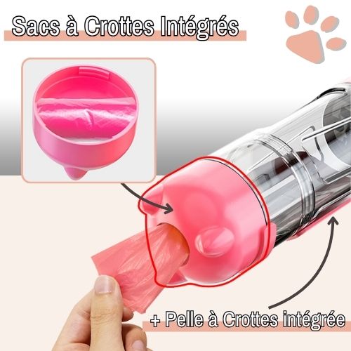 Gourde pour chien multifonction la niche de jules jujugourde sacs à crottes intégrés