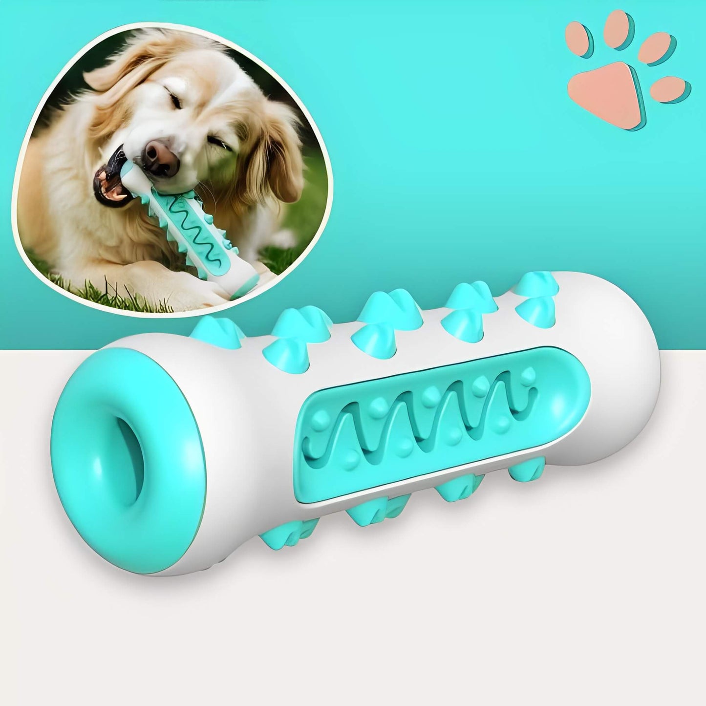 Jouet Pour Chien Brosse a Macher Nettoie Les Dents la niche de jules JuJuChewBrush variante bleu