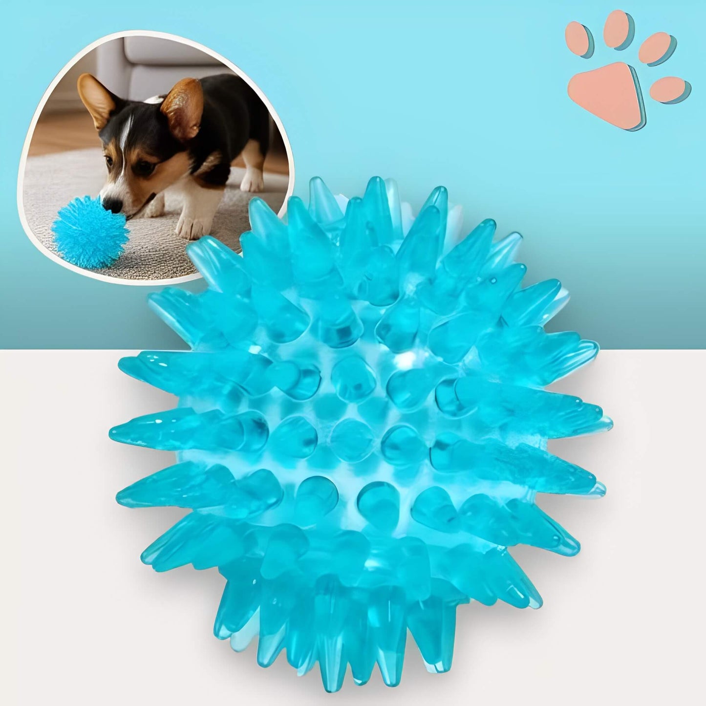 Jouet Pour Chien a Mordre Balle pour Chien la niche de jules JuJuPowerChew variante bleu turquoise