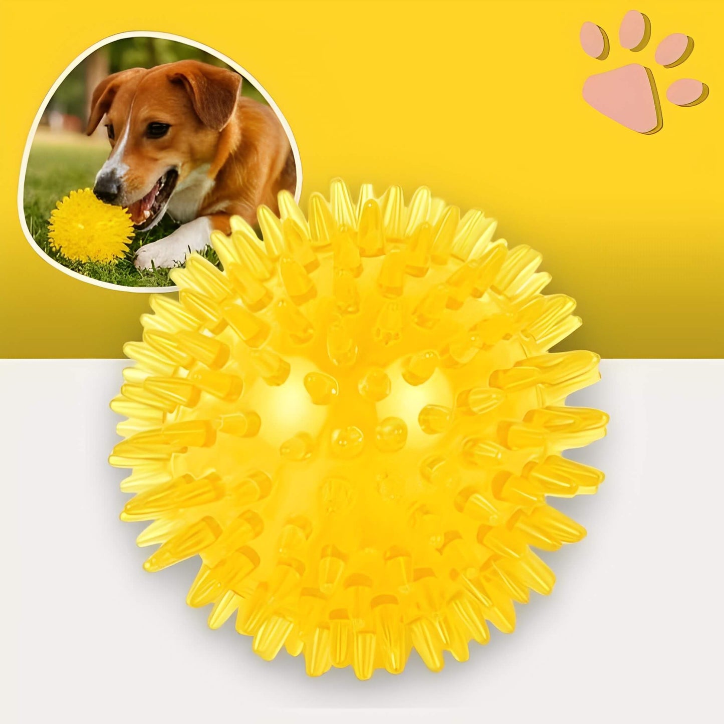 Jouet Pour Chien a Mordre Balle pour Chien la niche de jules JuJuPowerChew variante jaune