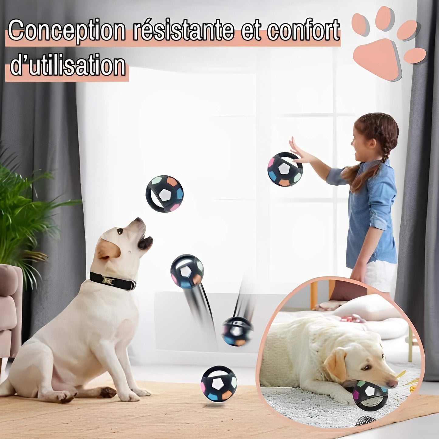 Jouet pour chien Ballon de Foot la niche de Jules JujuFootPlay conception résistante et confort d'utilisation