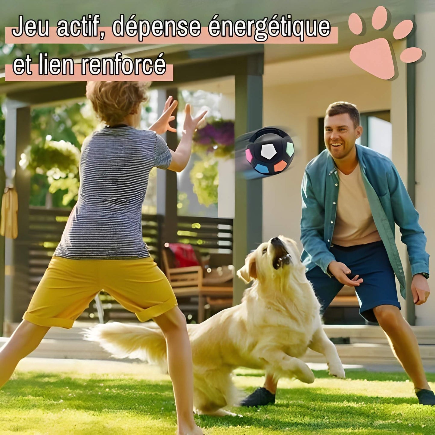 Jouet pour chien Ballon de Foot la niche de Jules JujuFootPlay jeu actif dépense énergétique et lien renforcé