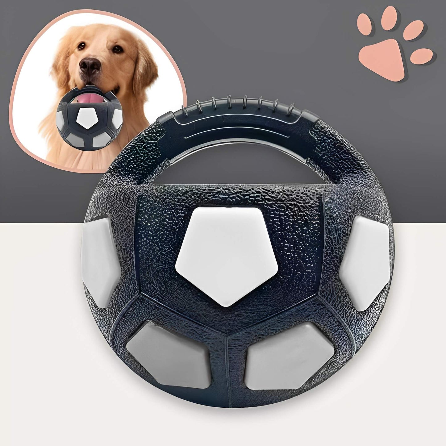 Jouet pour chien Ballon de Foot la niche de Jules JujuFootPlay variante noir blanc