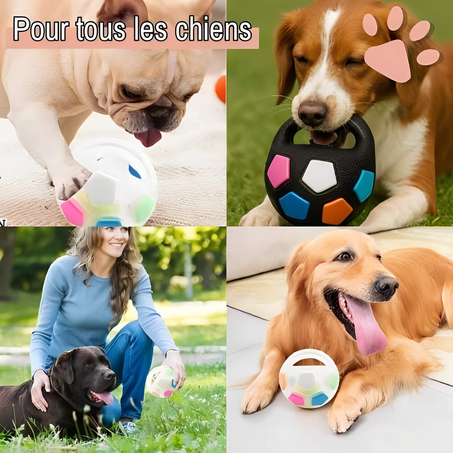Jouet pour Chien – Ballon de Foot Prise Facile avec Poignée | JuJuFootPlay™