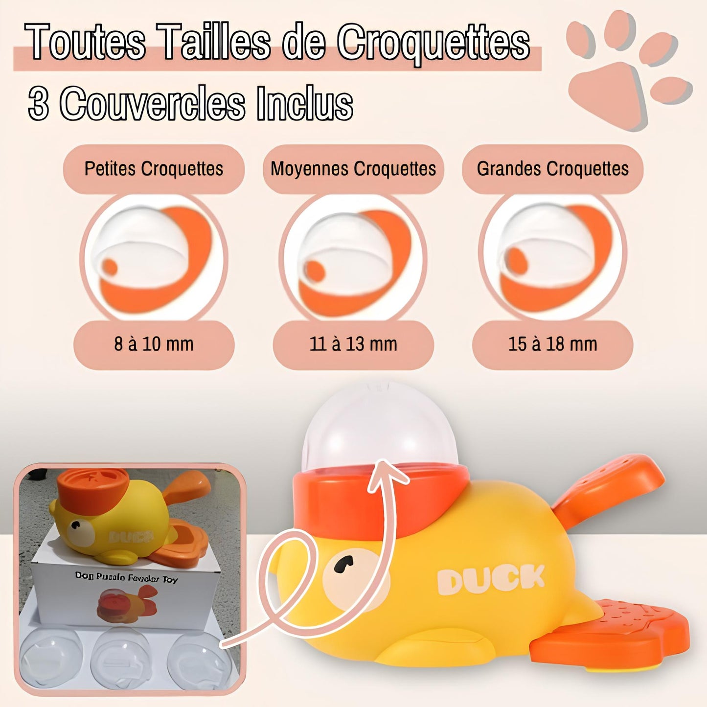 Jouet pour chien chat Distributeur croquettes Interactif la niche de jules JuJuDuckFeeder toutes tailles croquettes