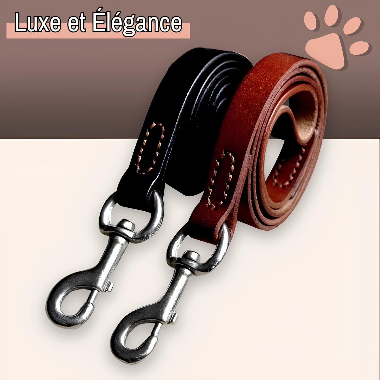 Laisse en cuir veritable pour chien la niche de jules jujuluxeleash luxe et élégance