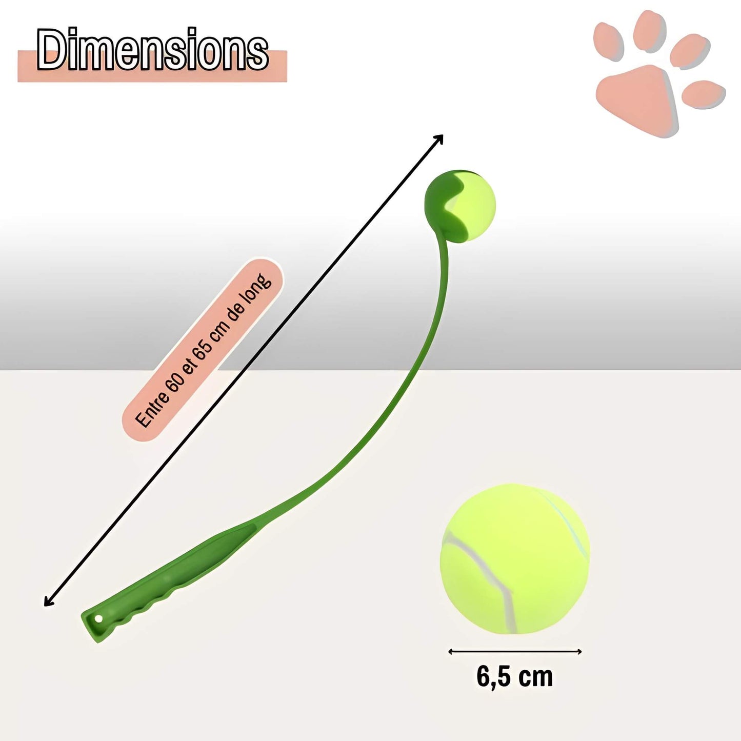 Lanceur de Balle Pour Chien la niche de jules JuJuLaunchGrip dimensions