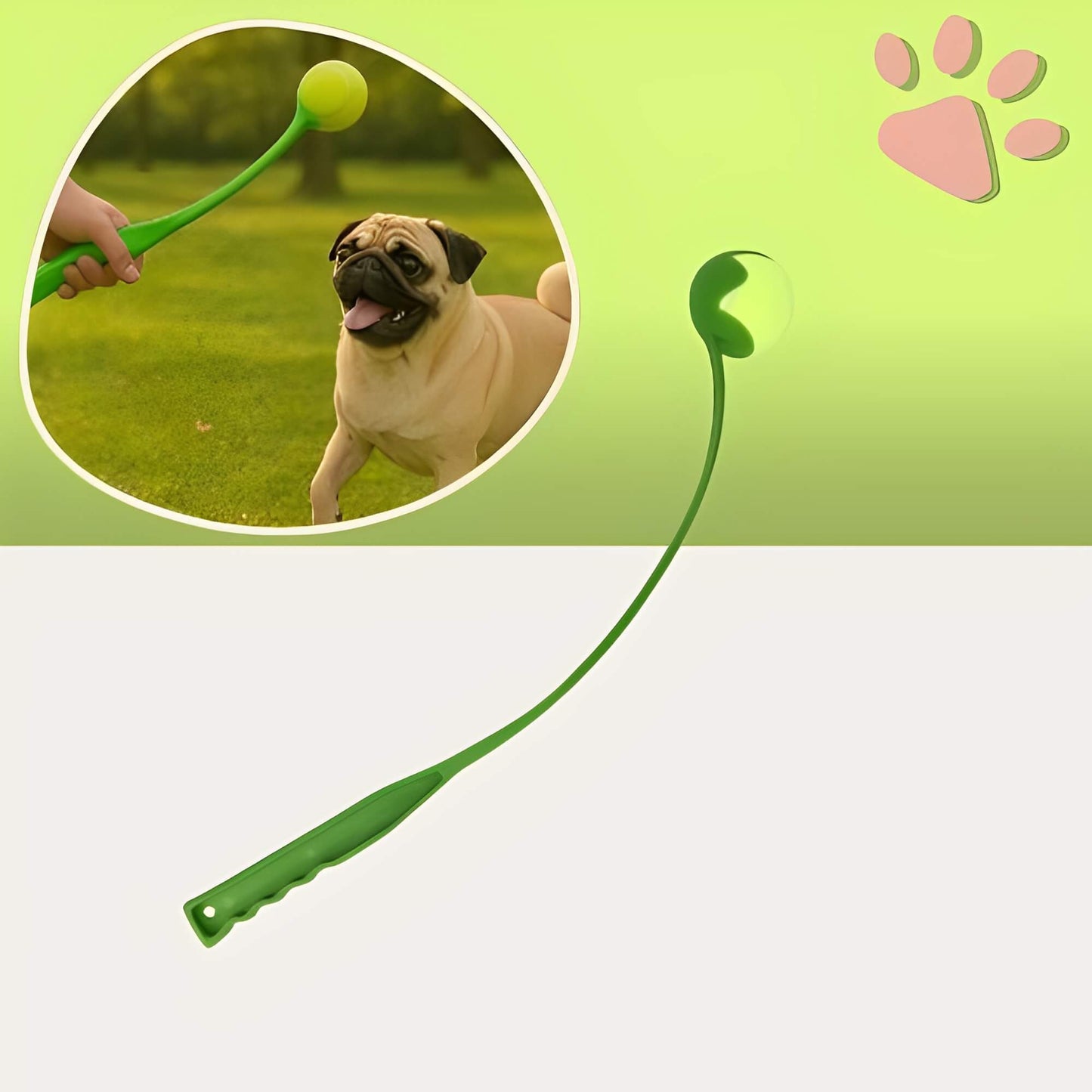Lanceur de Balle Pour Chien la niche de jules JuJuLaunchGrip variante vert