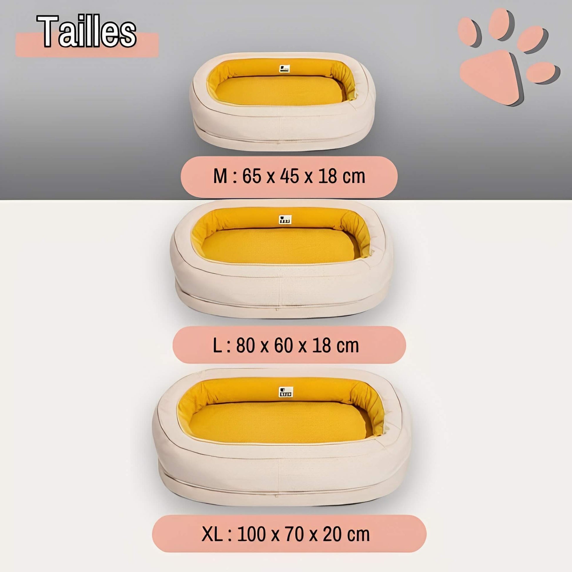 Lit pour Chien Rond Orthopedique Dehoussable Anti Anxiete JuJuCalmNest tailles