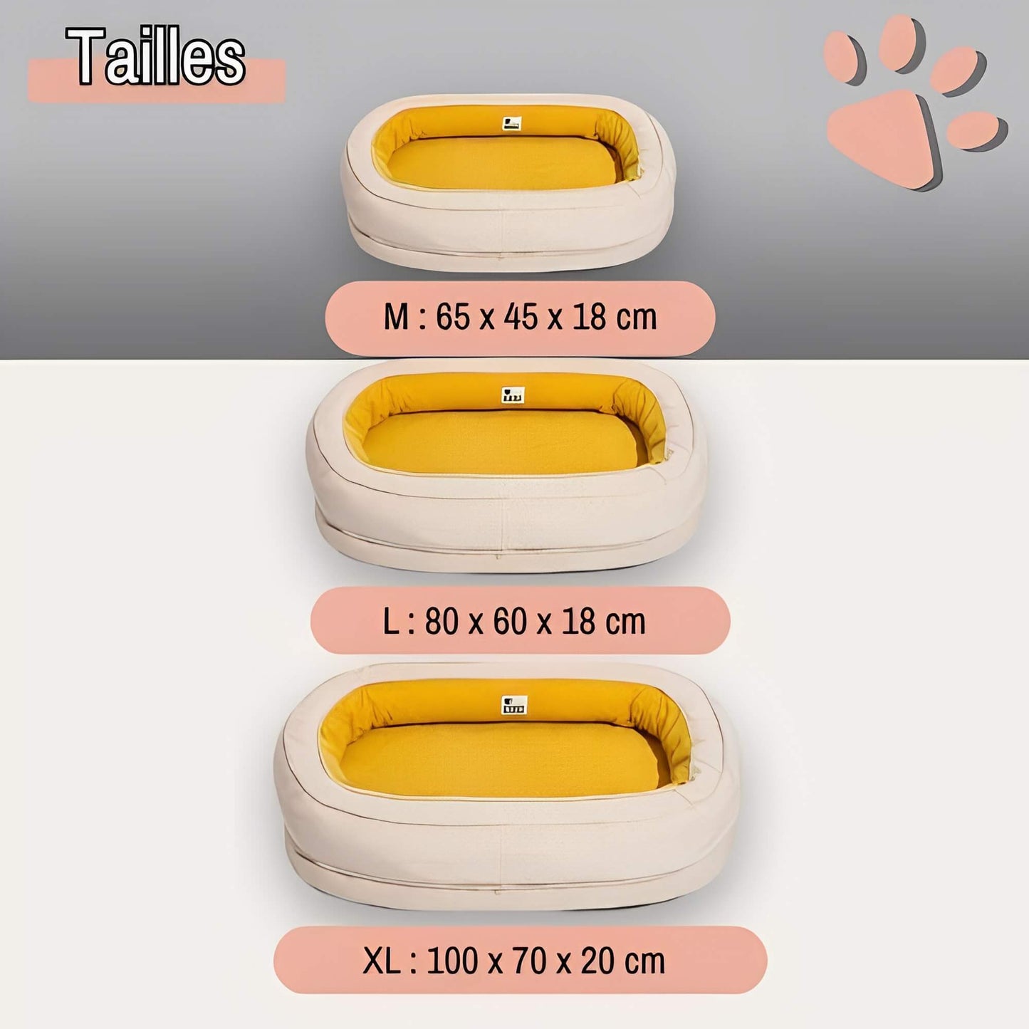 Lit pour Chien Rond Orthopedique Dehoussable Anti Anxiete JuJuCalmNest tailles