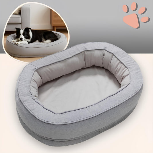 Lit pour Chien Rond Orthopedique Dehoussable Anti Anxiete JuJuCalmNest gris