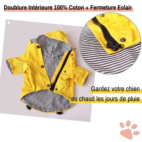 Manteau de pluie imperméable pour chien la niche de jules jujucoat doublure interieure