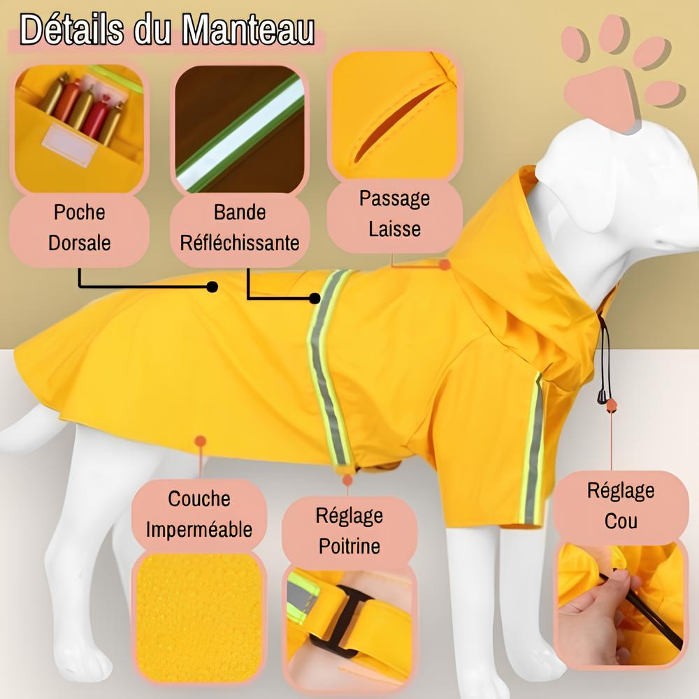 Manteau de pluie pour chien la niche de jules jujuwat détails manteau
