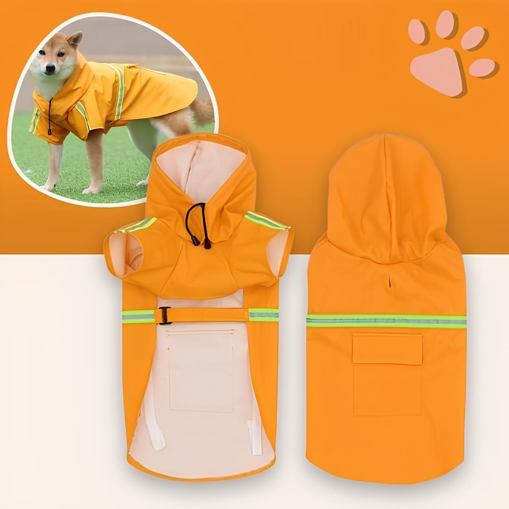 Manteau de pluie pour chien la niche de jules jujuwat orange