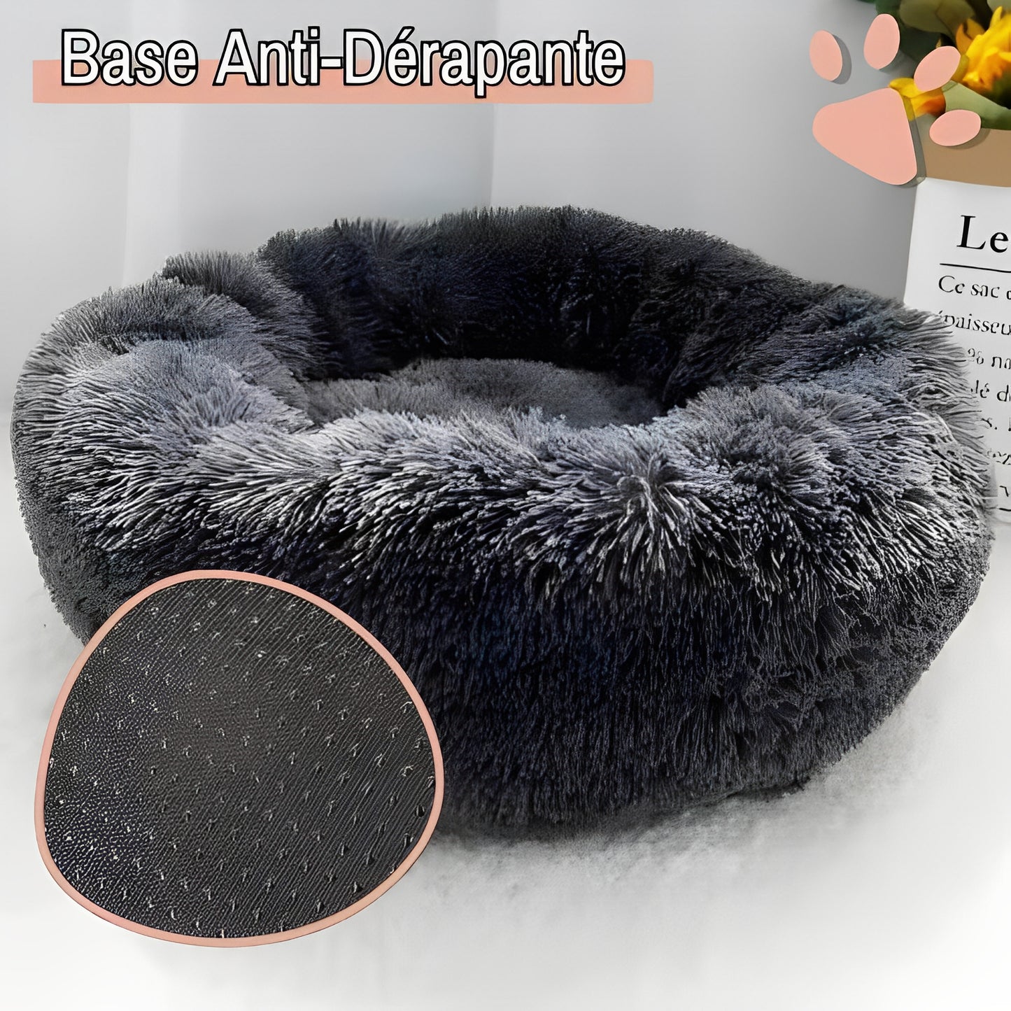 Coussin pour Chien et Chat - En forme Donut Rond, Apaisant, Déhoussable et Lavable | JuJuDonutDelight™