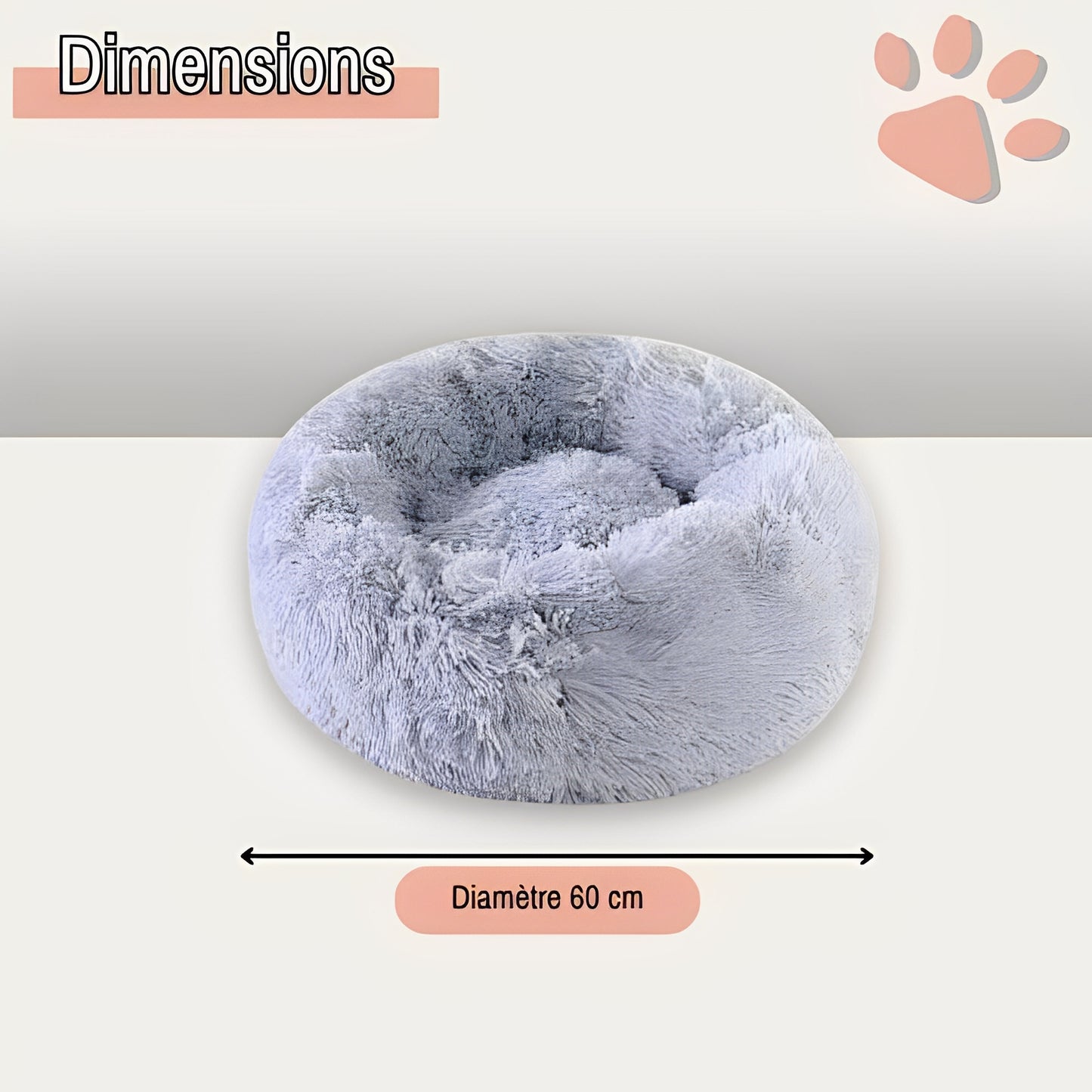 Panier pour chien et chat rond douillet la niche de jules jujudonutdelight dimensions