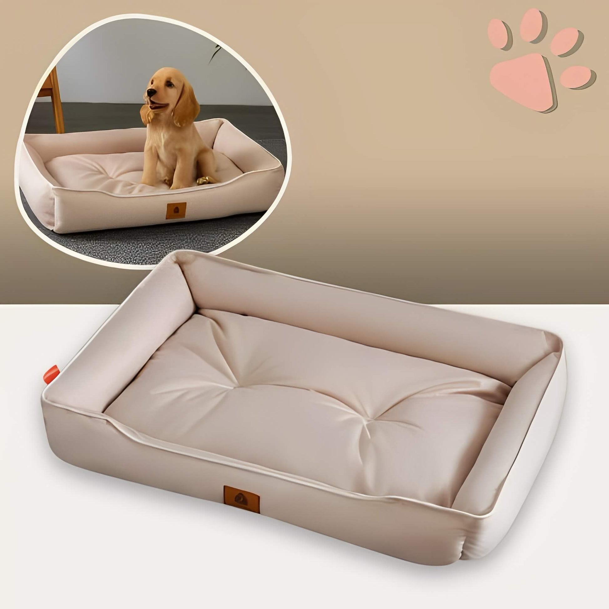 Panier pour chien impermeable nylon JujuProtectBed beige