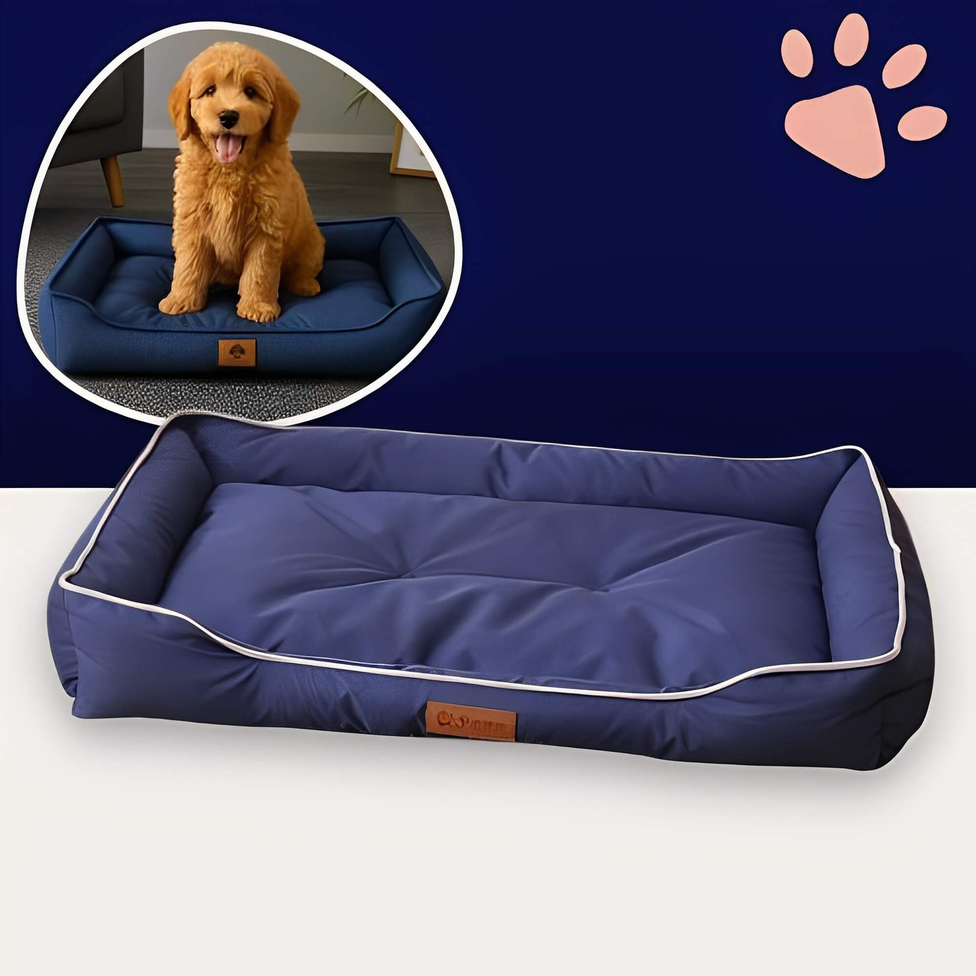 Panier pour chien impermeable nylon JujuProtectBed bleu
