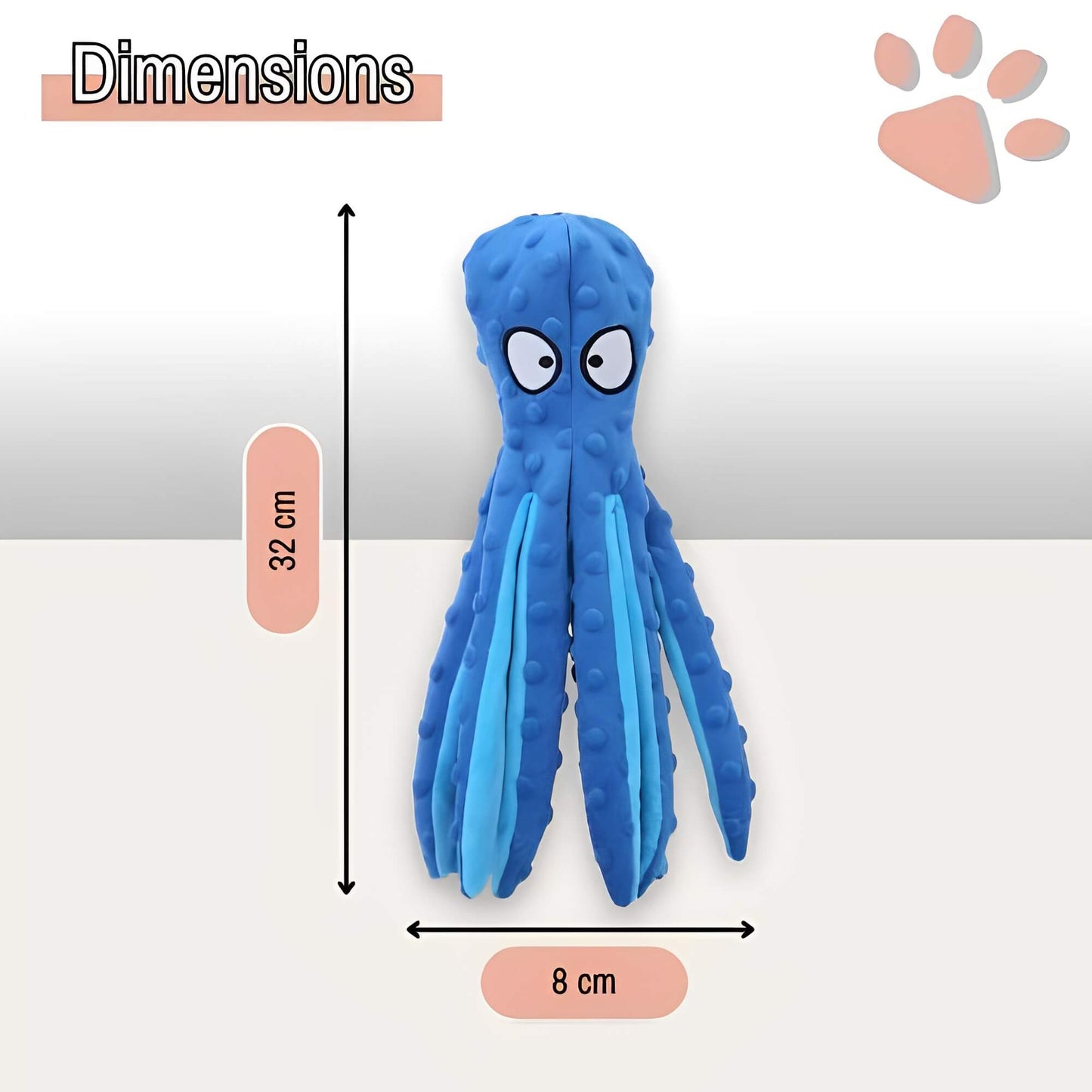 Peluche pour chien pieuvre sonore la niche de jules jujuoctosound dimensions