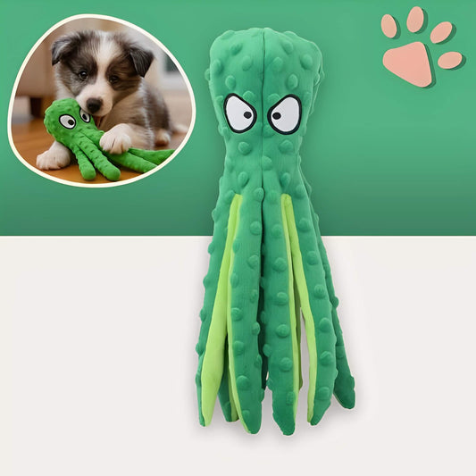 Peluche pour chien pieuvre sonore la niche de jules jujuoctosound variante vert