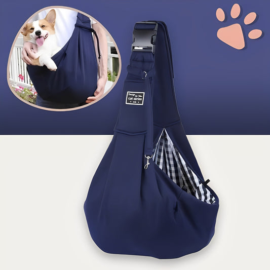 Sac de transport a bandouliere pour chien jujushoulderbag la niche de jules bleu