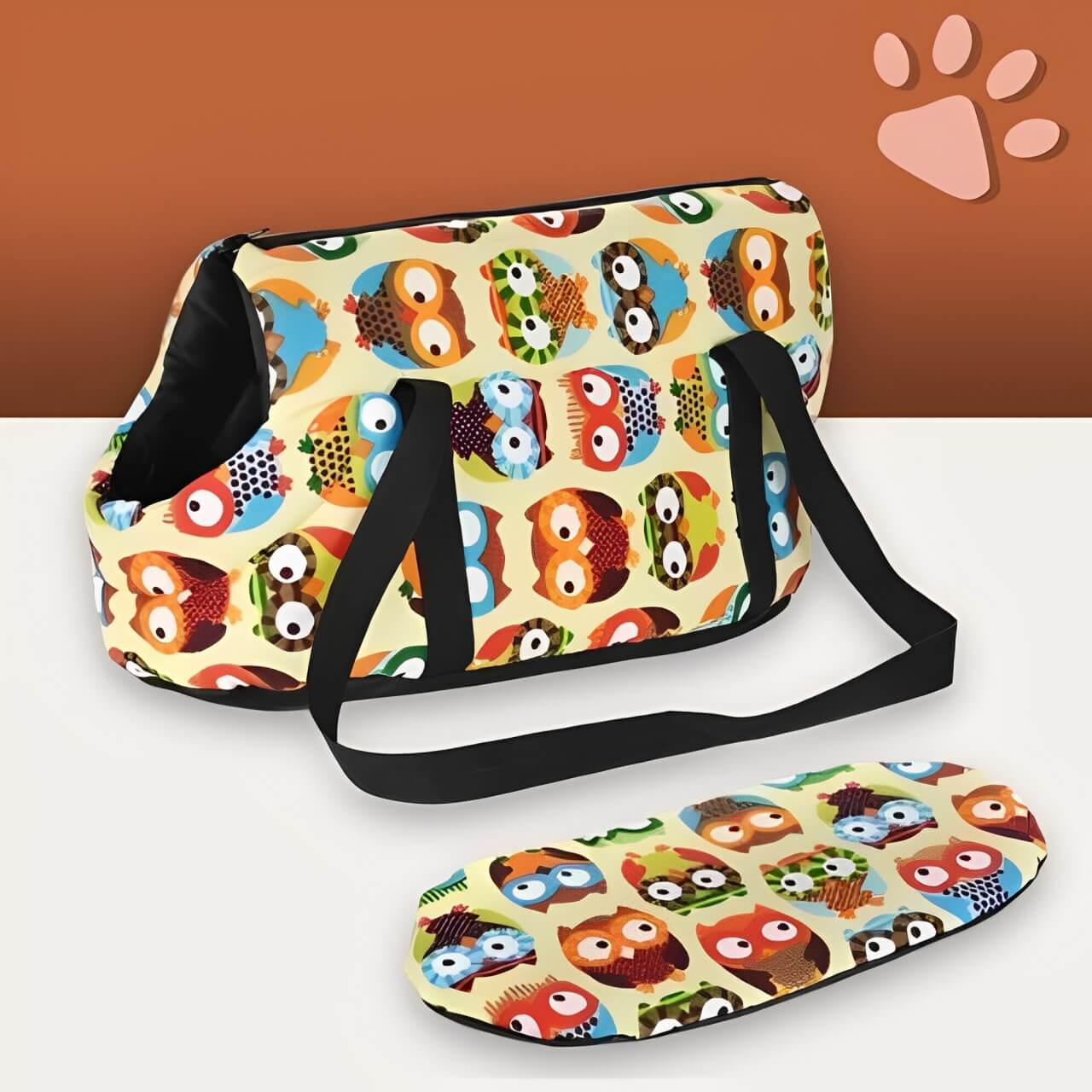 Sac de transport bandouliere pour chien jujucolorbag la niche de jules chouette sans fourrure