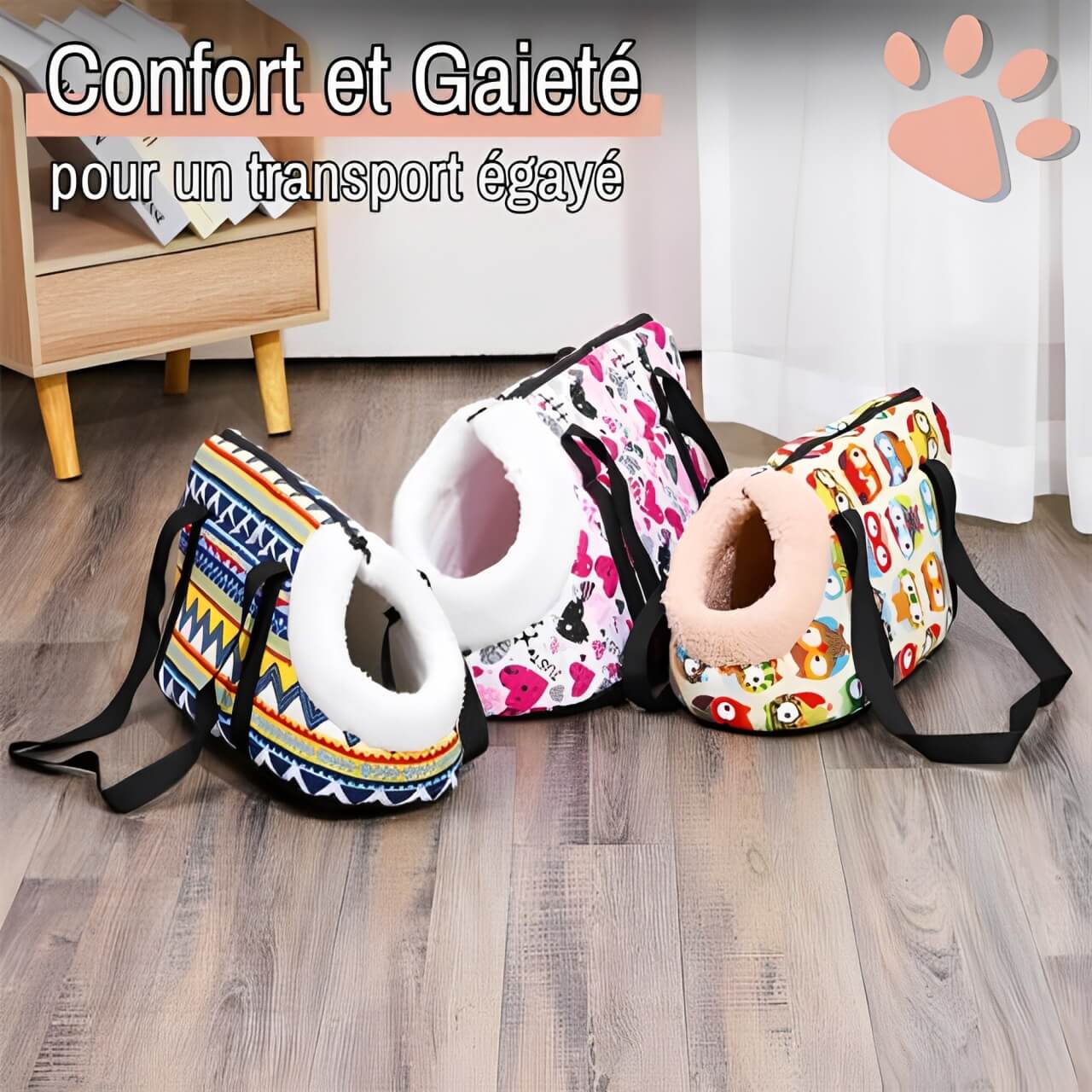 Sac de transport bandouliere pour chien jujucolorbag la niche de jules confort gaieté