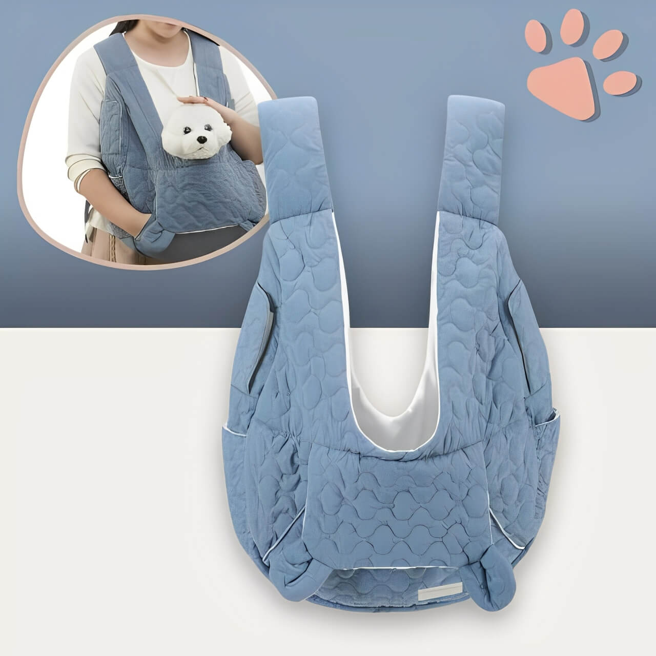 Sac de transport pour chien jujufrontbag la niche de jules bleu