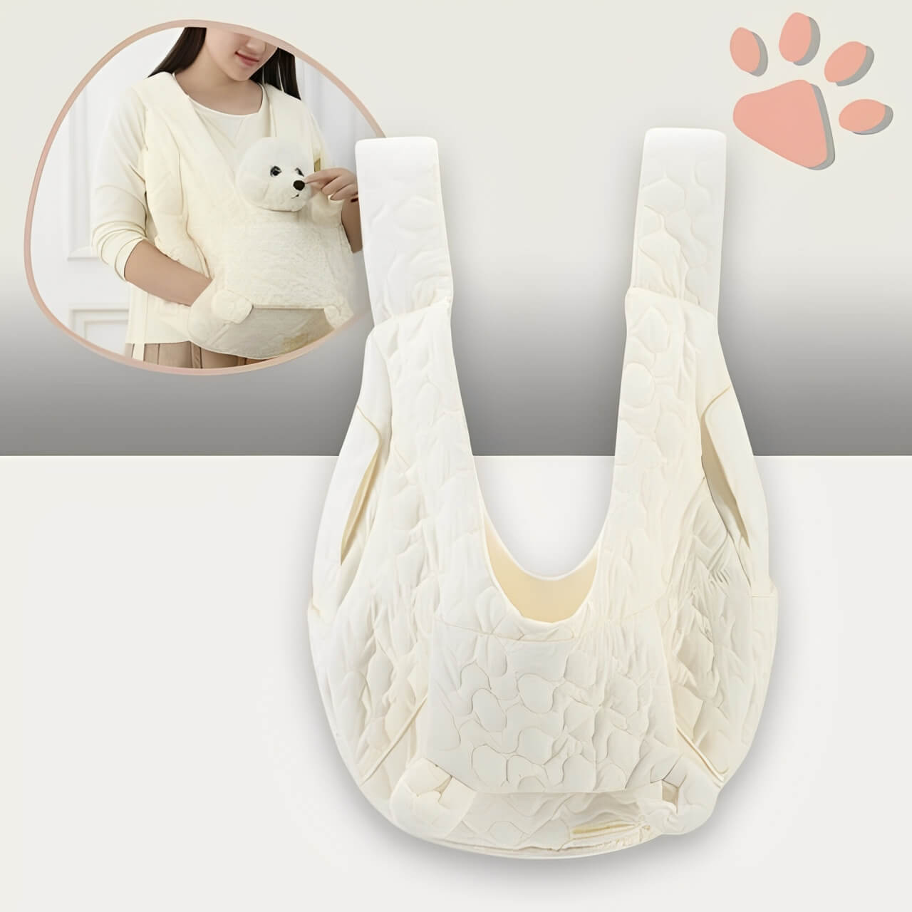 Sac de transport pour chien jujufrontbag la niche de jules creme