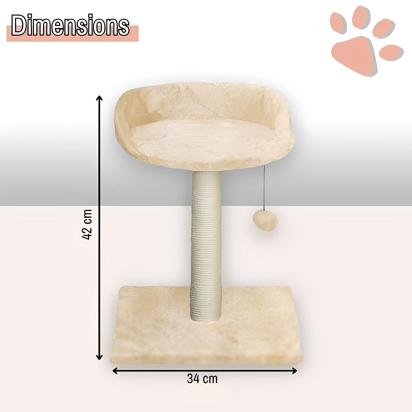 arbre a chat avec assise JujuCatLounge dimensions